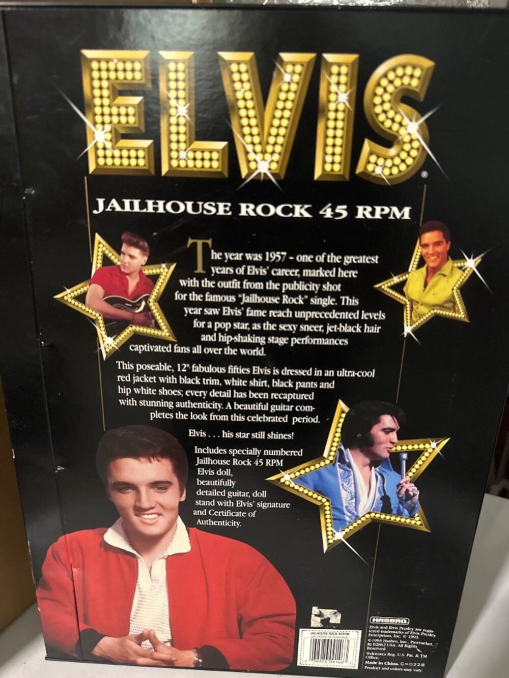 Elvis Presley Jailhouse Rock 12" Collectible Doll W/ Guitar & Stand In Box - Picture 4 of 5